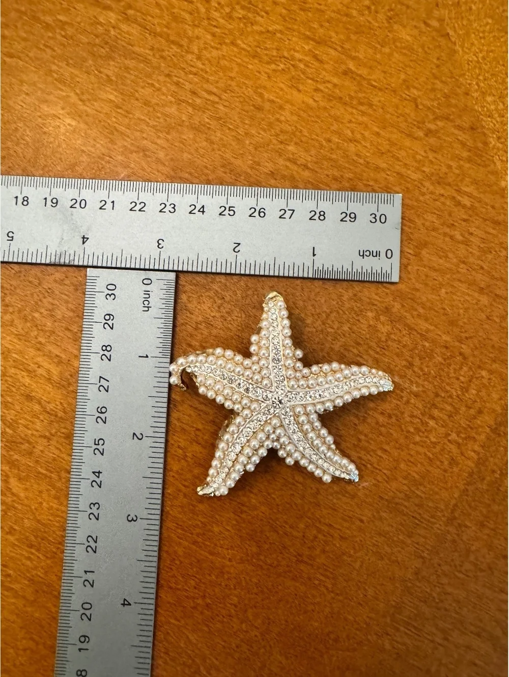 Starfish Brooch with Pearls and Rhinestones 311